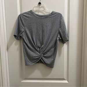 Lululemon Crescent Tee Twist Front T-Shirt Gray Short Sleeve Top Women's Size 4